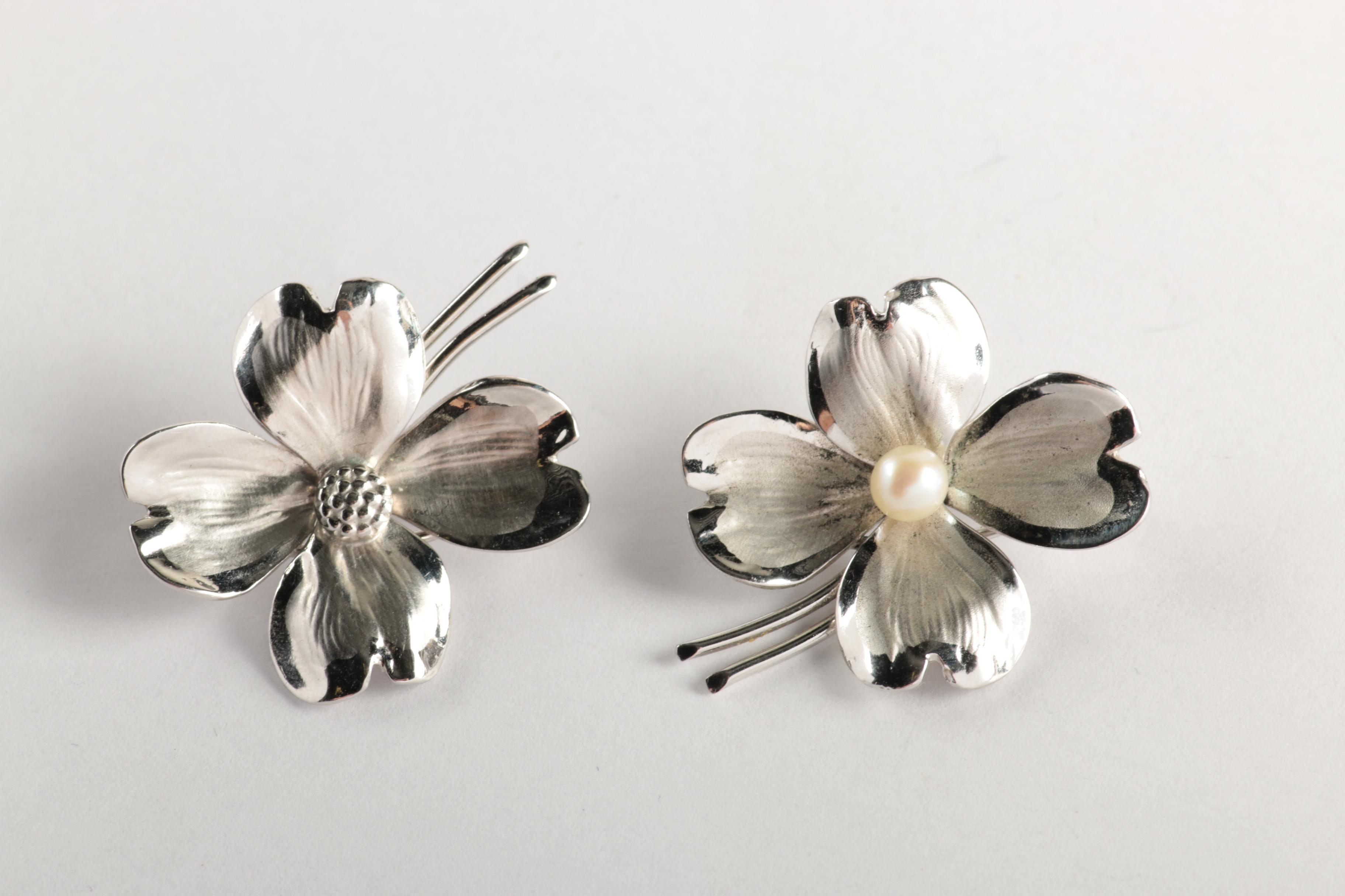 Vintage H. S. Bick Sterling Silver Pins and Earrings