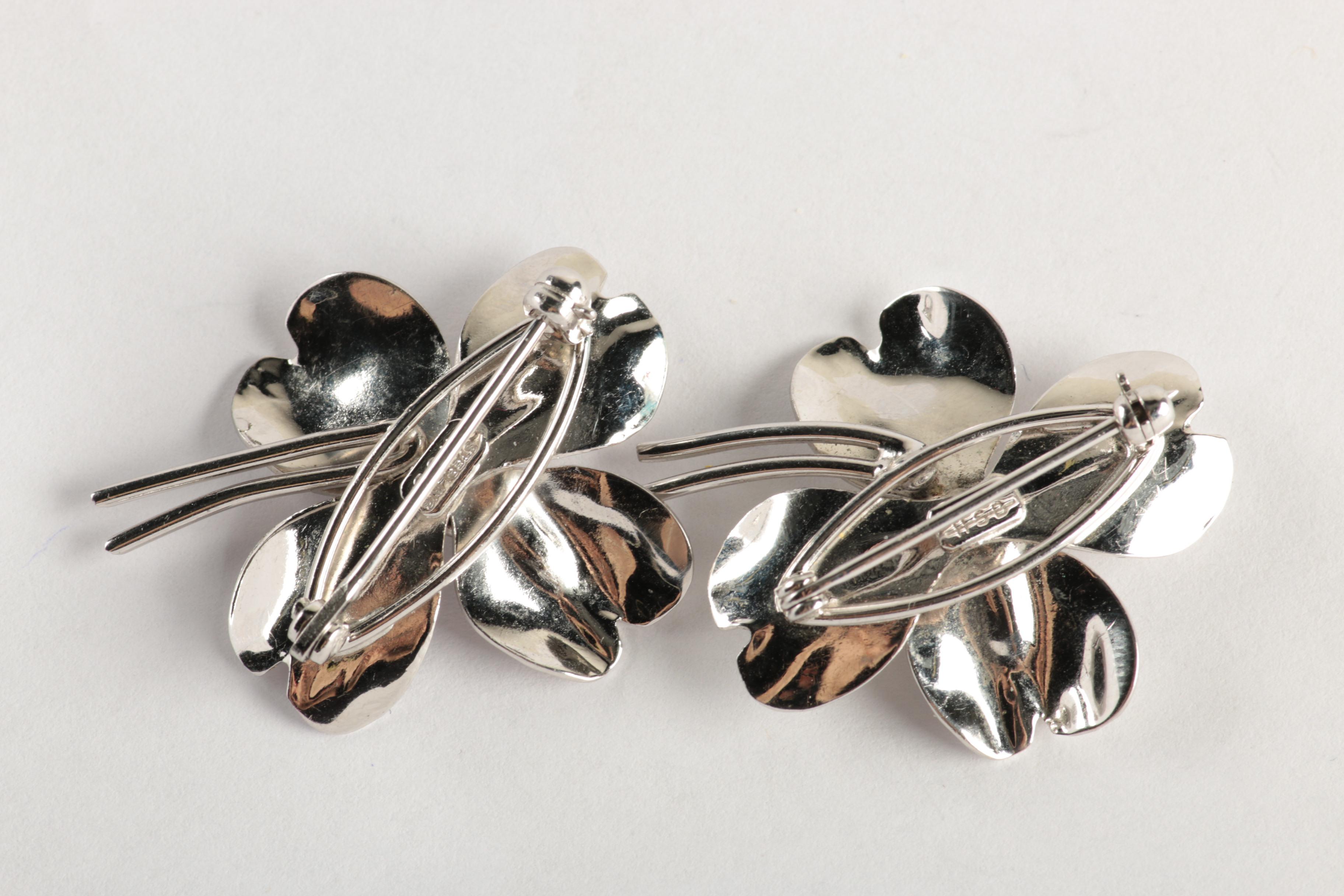 Vintage H. S. Bick Sterling Silver Pins and Earrings