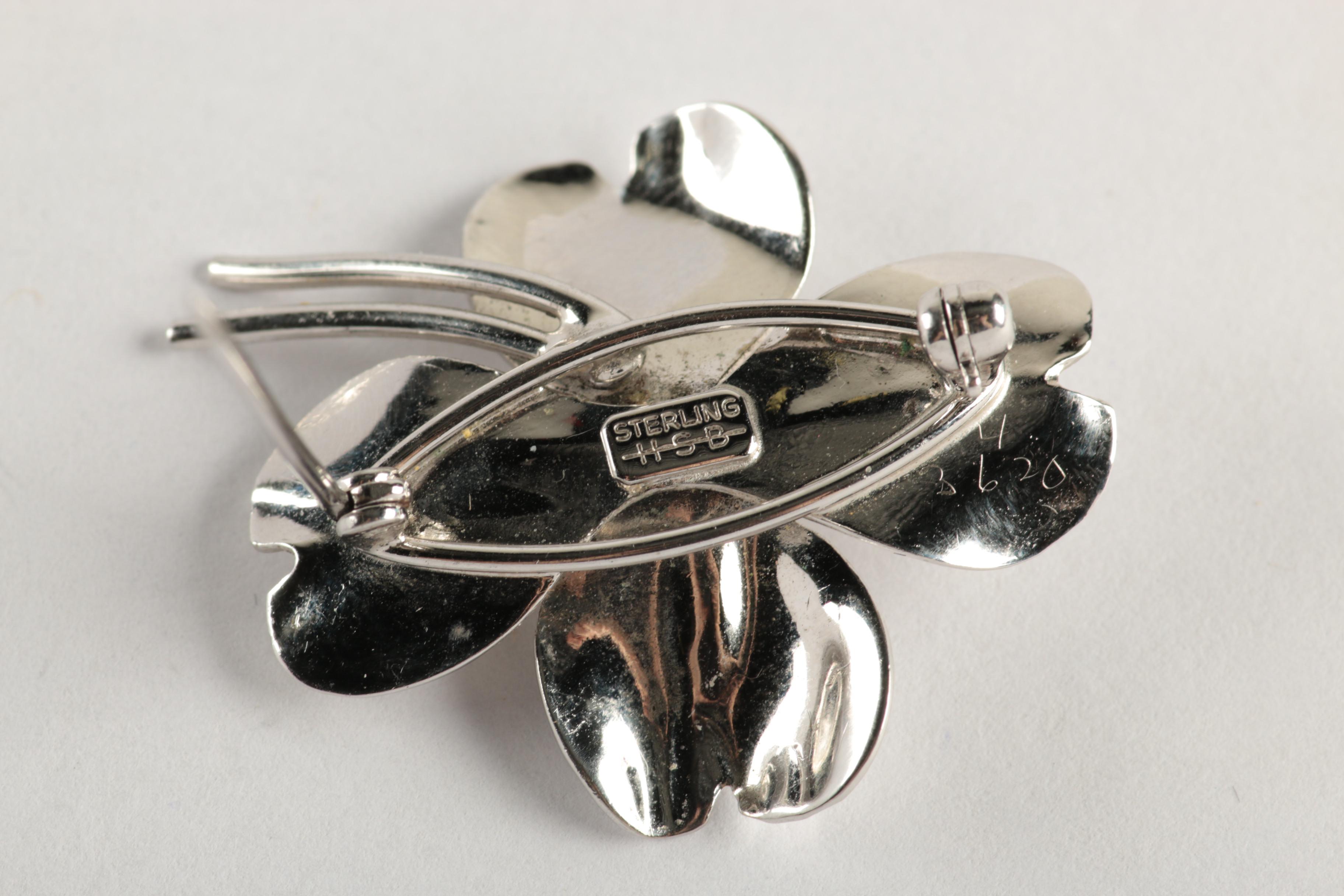 Vintage H. S. Bick Sterling Silver Pins and Earrings