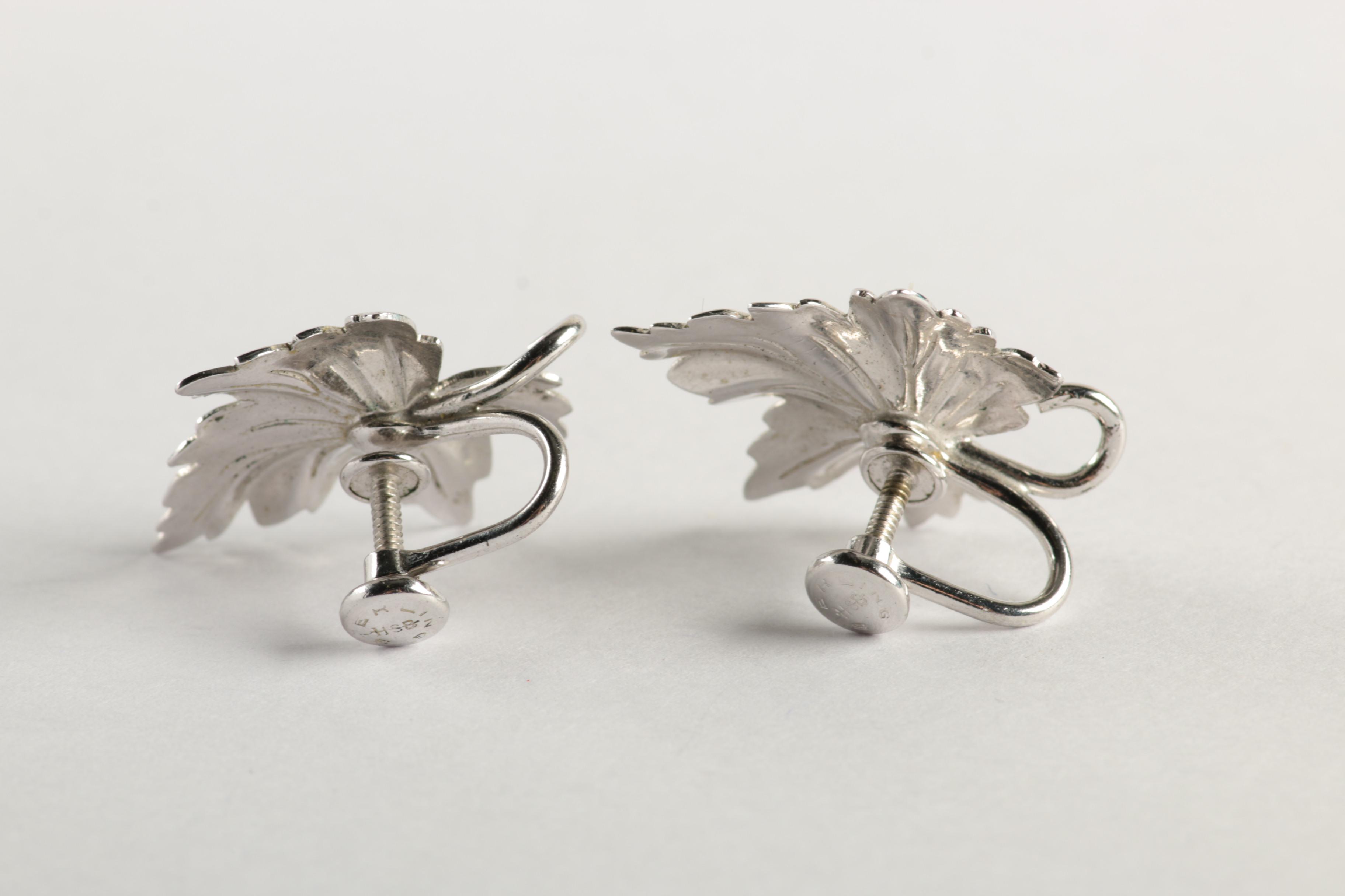 Vintage H. S. Bick Sterling Silver Pins and Earrings