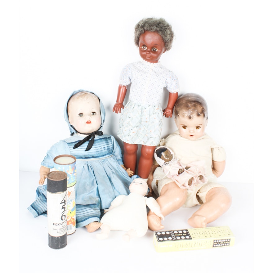 Collection of Vintage Dolls and Games