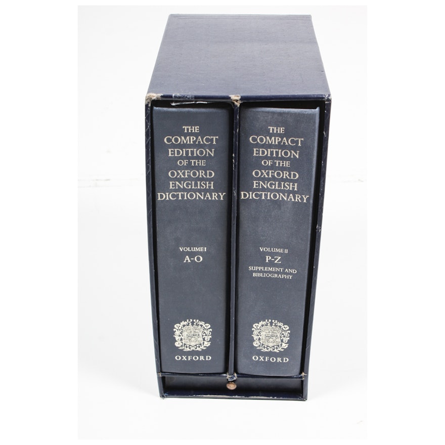 1971 Two-Volume Compact Edition of the "Oxford English Dictionary"