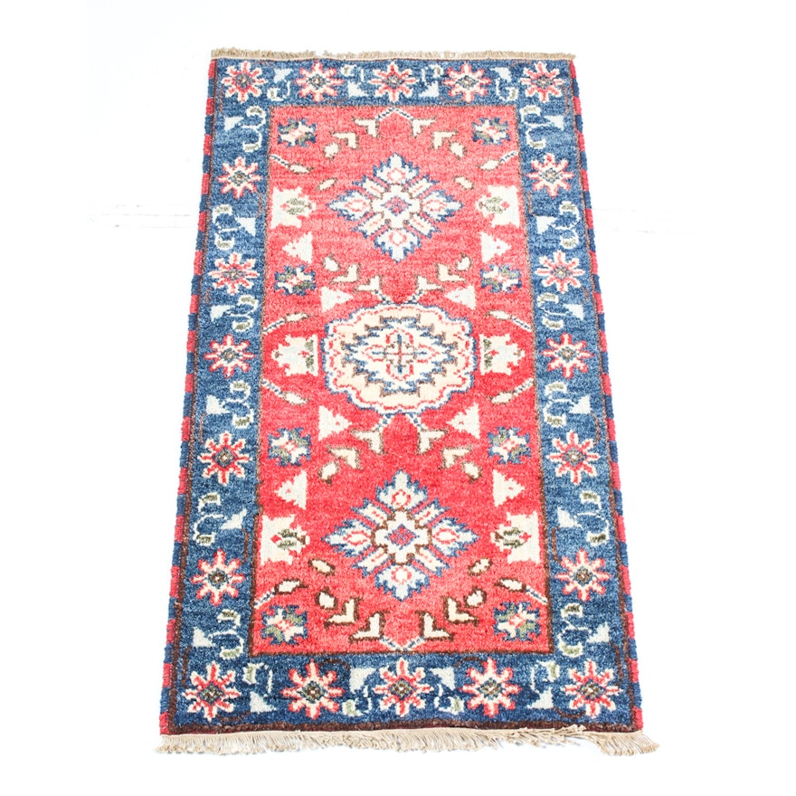 Hand-Knotted Indo-Caucasian Kazak Accent Rug