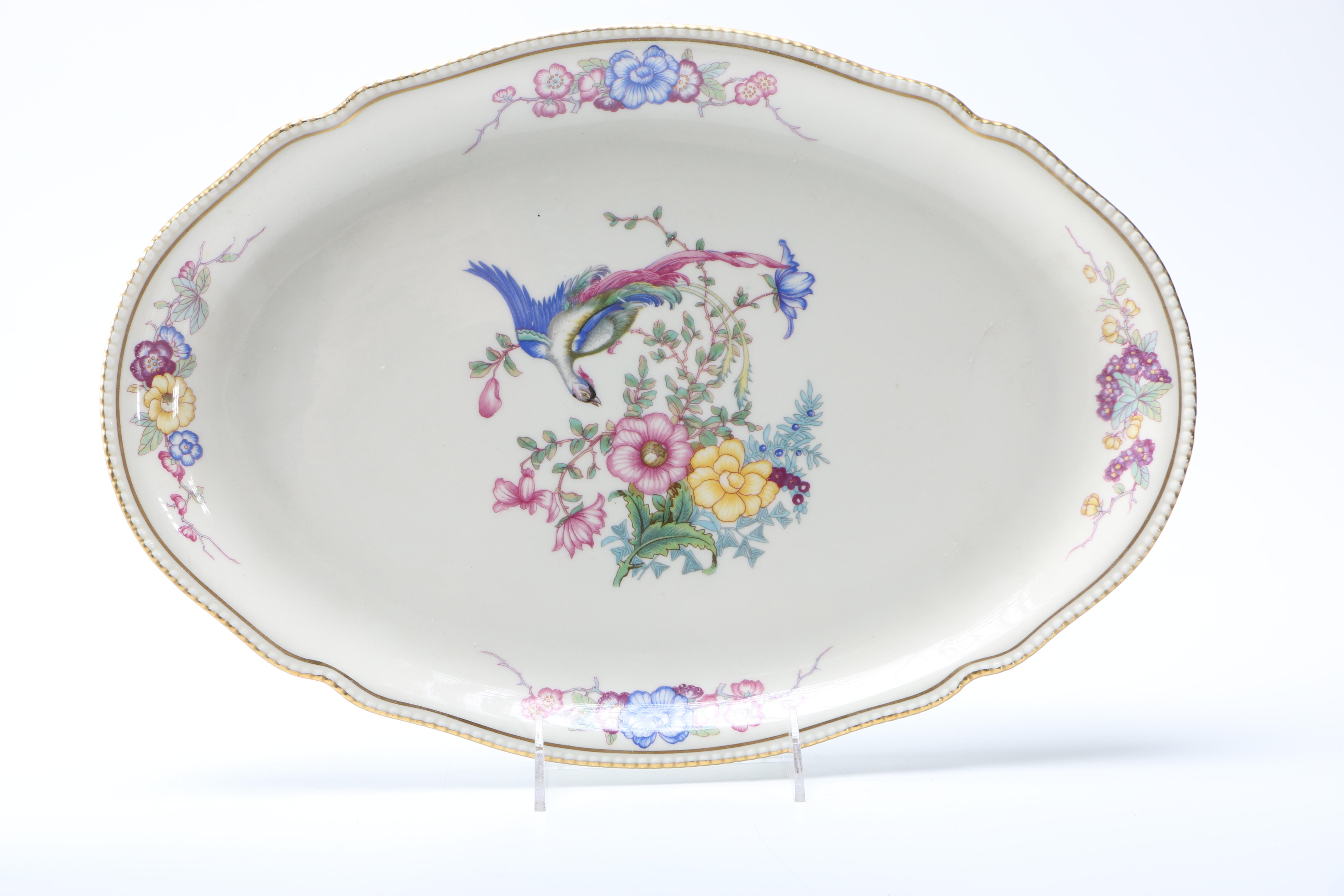 Castleton China "Phoenix" Lidded Bowl And Platter