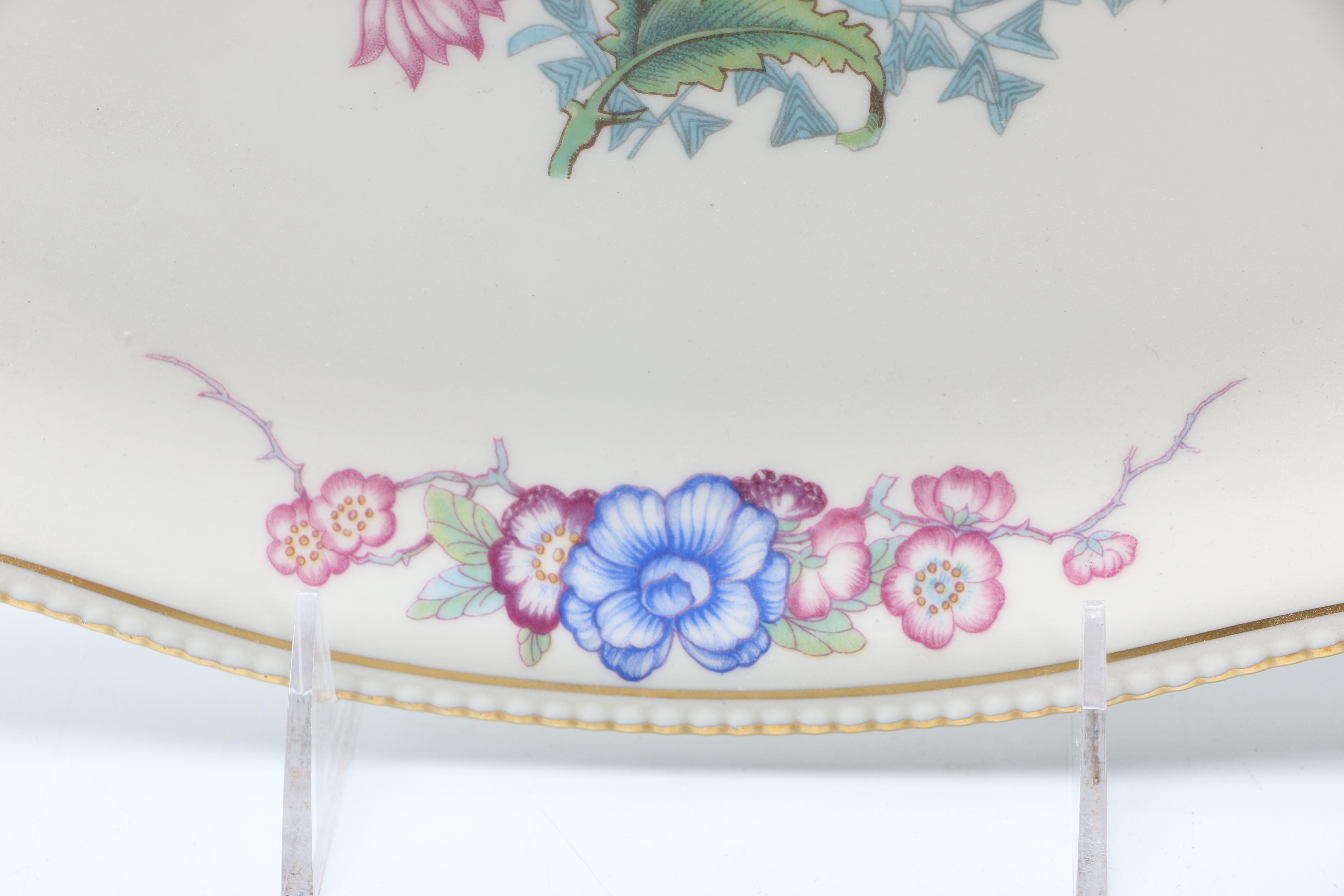 Castleton China "Phoenix" Lidded Bowl And Platter