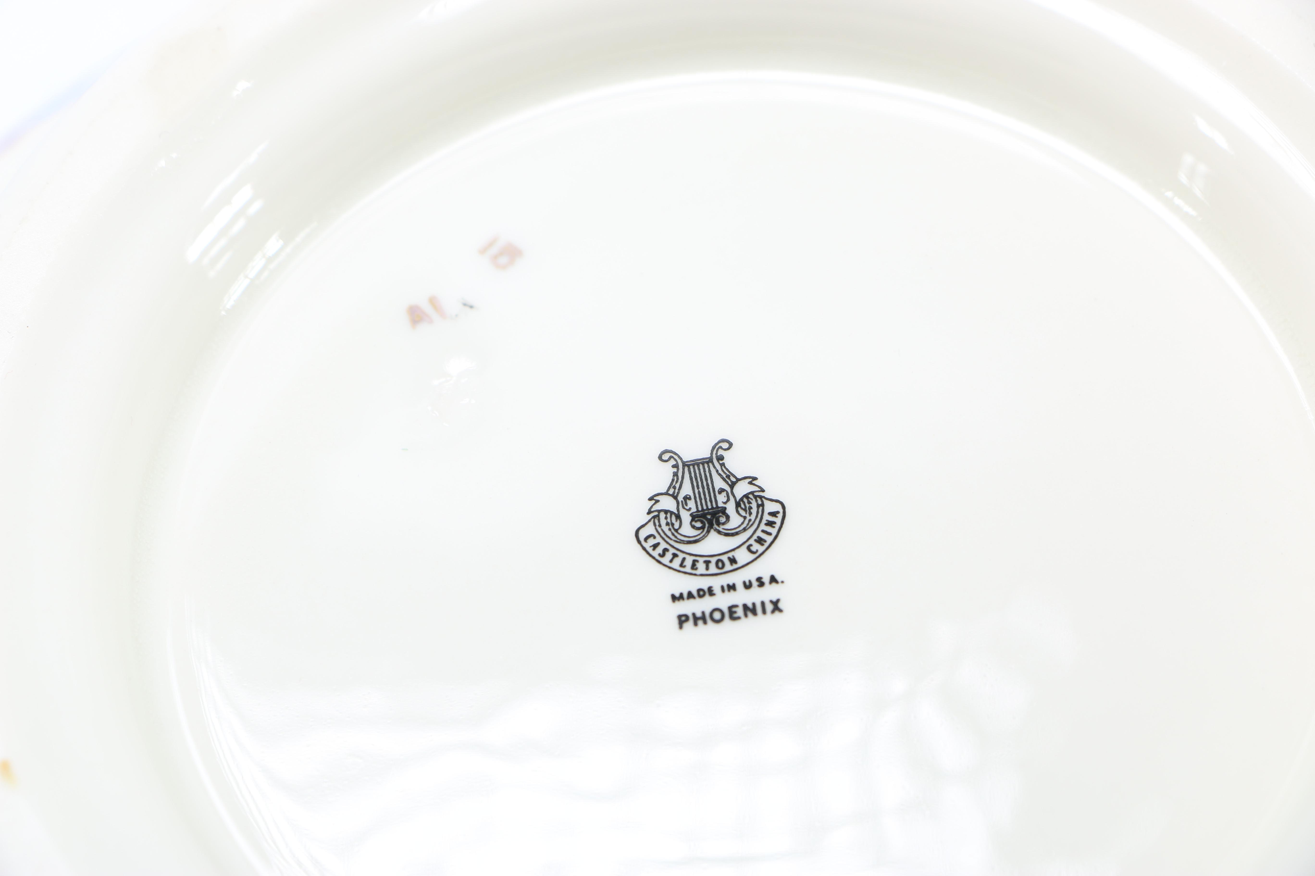 Castleton China "Phoenix" Lidded Bowl And Platter