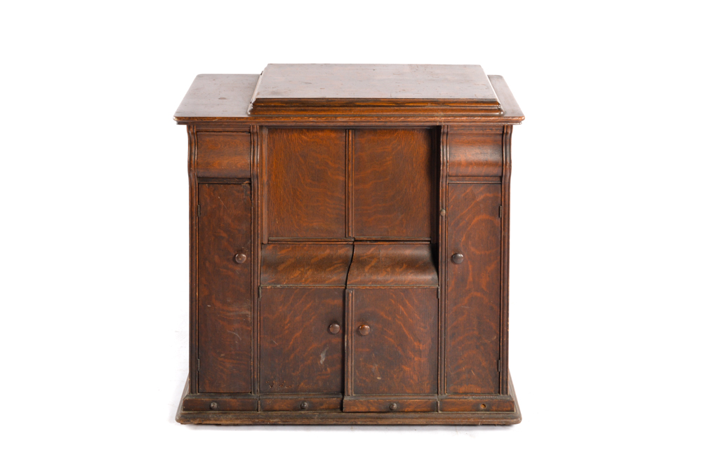 Antique Parlor Treadle Cabinet with Singer 66 Sewing Machine