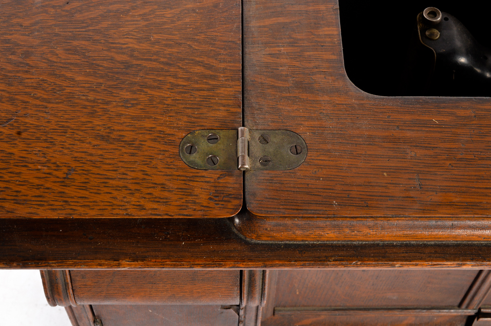 Antique Parlor Treadle Cabinet with Singer 66 Sewing Machine