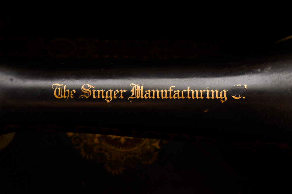 Antique Parlor Treadle Cabinet with Singer 66 Sewing Machine