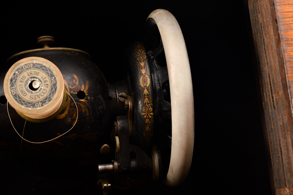 Antique Parlor Treadle Cabinet with Singer 66 Sewing Machine