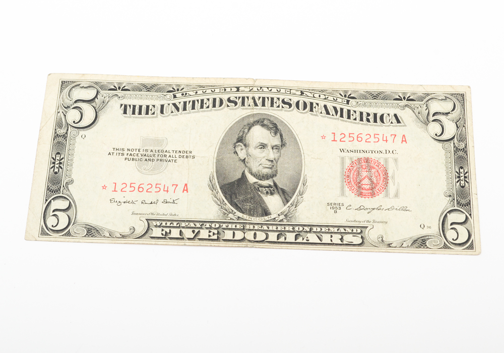 Group of US Currency, Including $1 Silver Certificate Star Notes