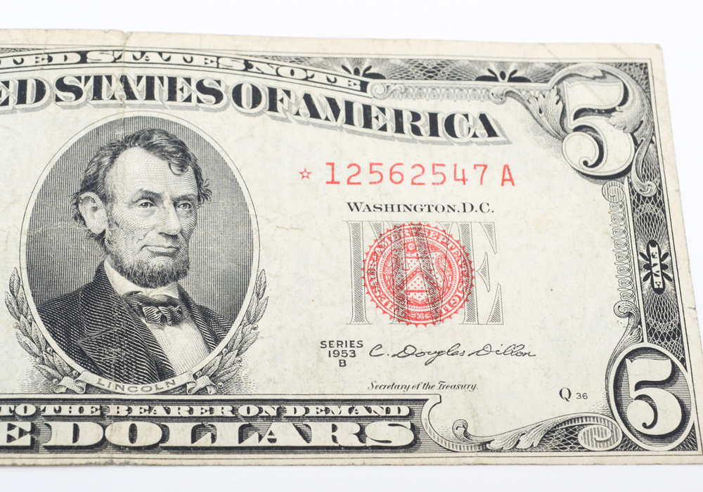 Group of US Currency, Including $1 Silver Certificate Star Notes