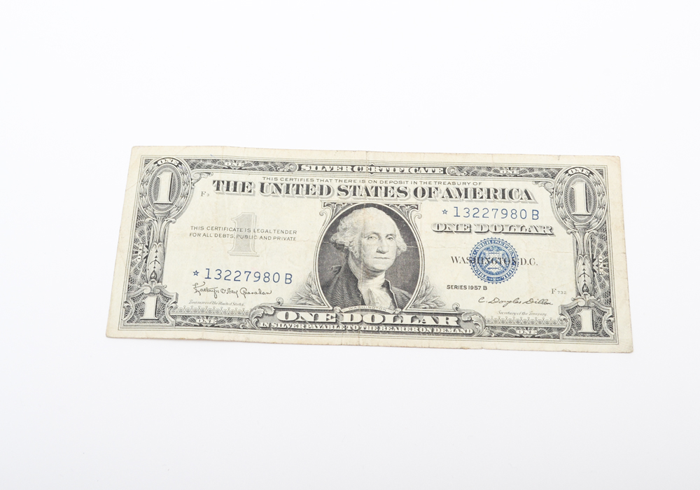 Group of US Currency, Including $1 Silver Certificate Star Notes