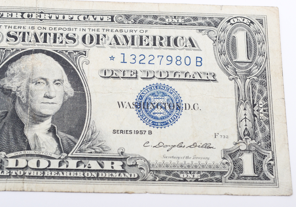 Group of US Currency, Including $1 Silver Certificate Star Notes
