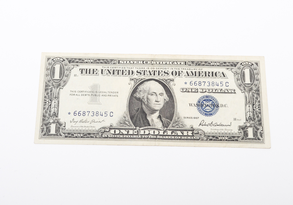 Group of US Currency, Including $1 Silver Certificate Star Notes