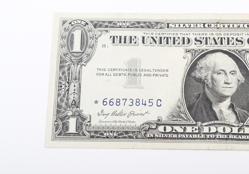 Group of US Currency, Including $1 Silver Certificate Star Notes