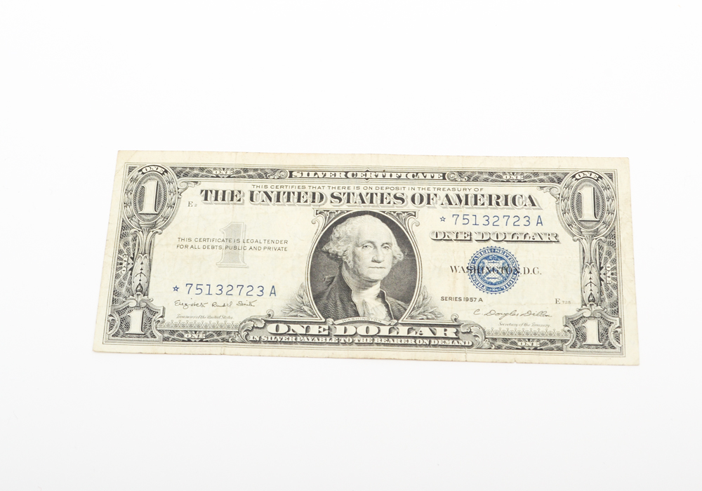 Group of US Currency, Including $1 Silver Certificate Star Notes