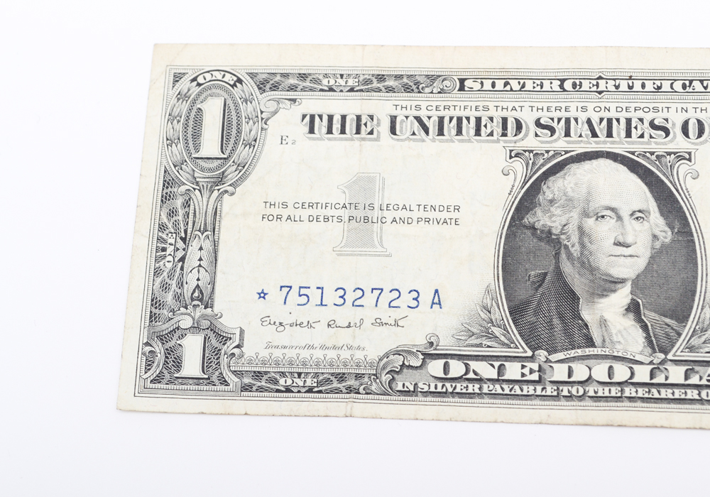 Group of US Currency, Including $1 Silver Certificate Star Notes