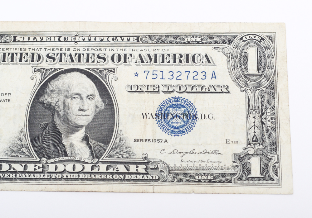 Group of US Currency, Including $1 Silver Certificate Star Notes