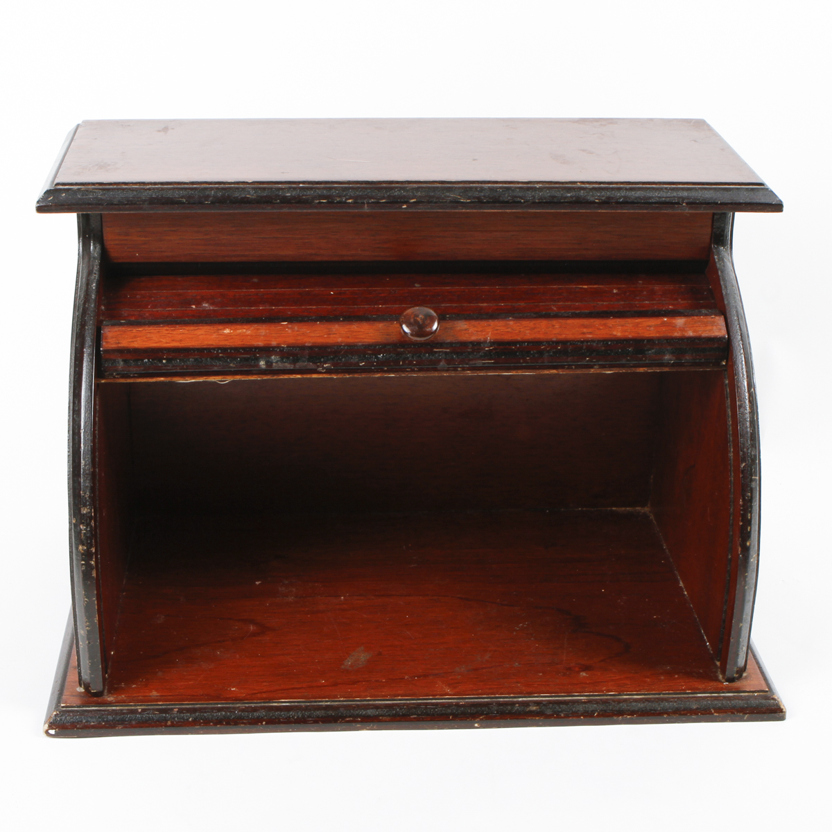 Wooden Bread Box with Rolltop