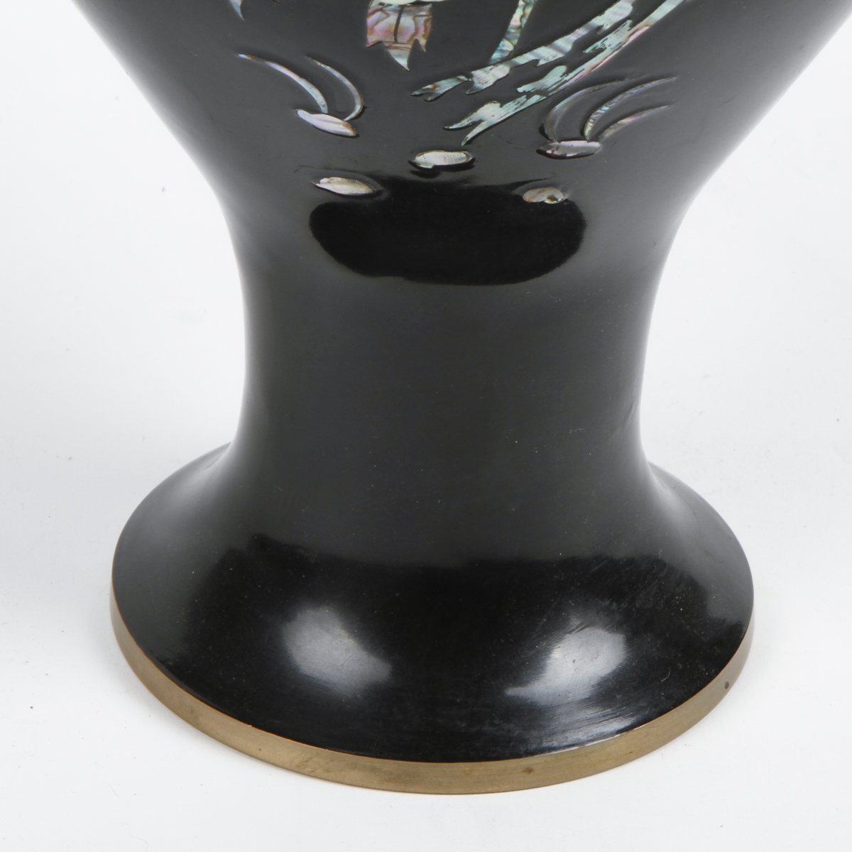 Chinese Black Enamel and Mother of Pearl Vase