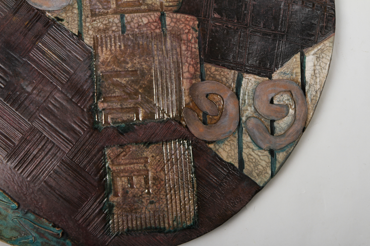 Pair of Handbuilt Raku Fired Stoneware Platters