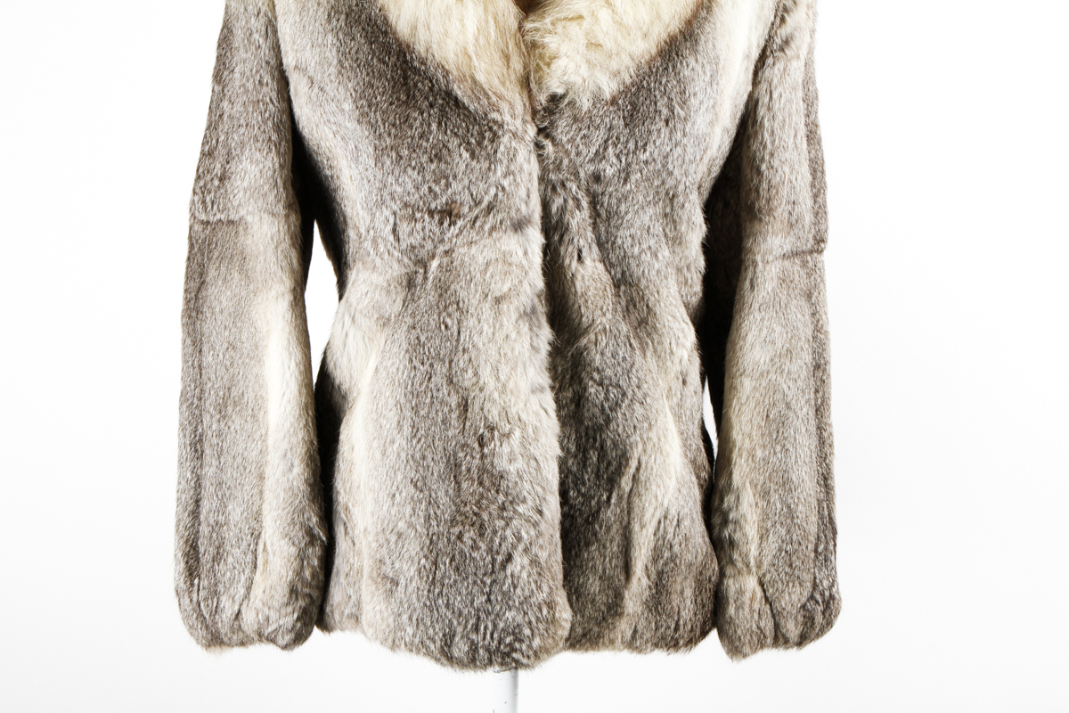 Rabbit Fur Jacket with Fox Fur Collar