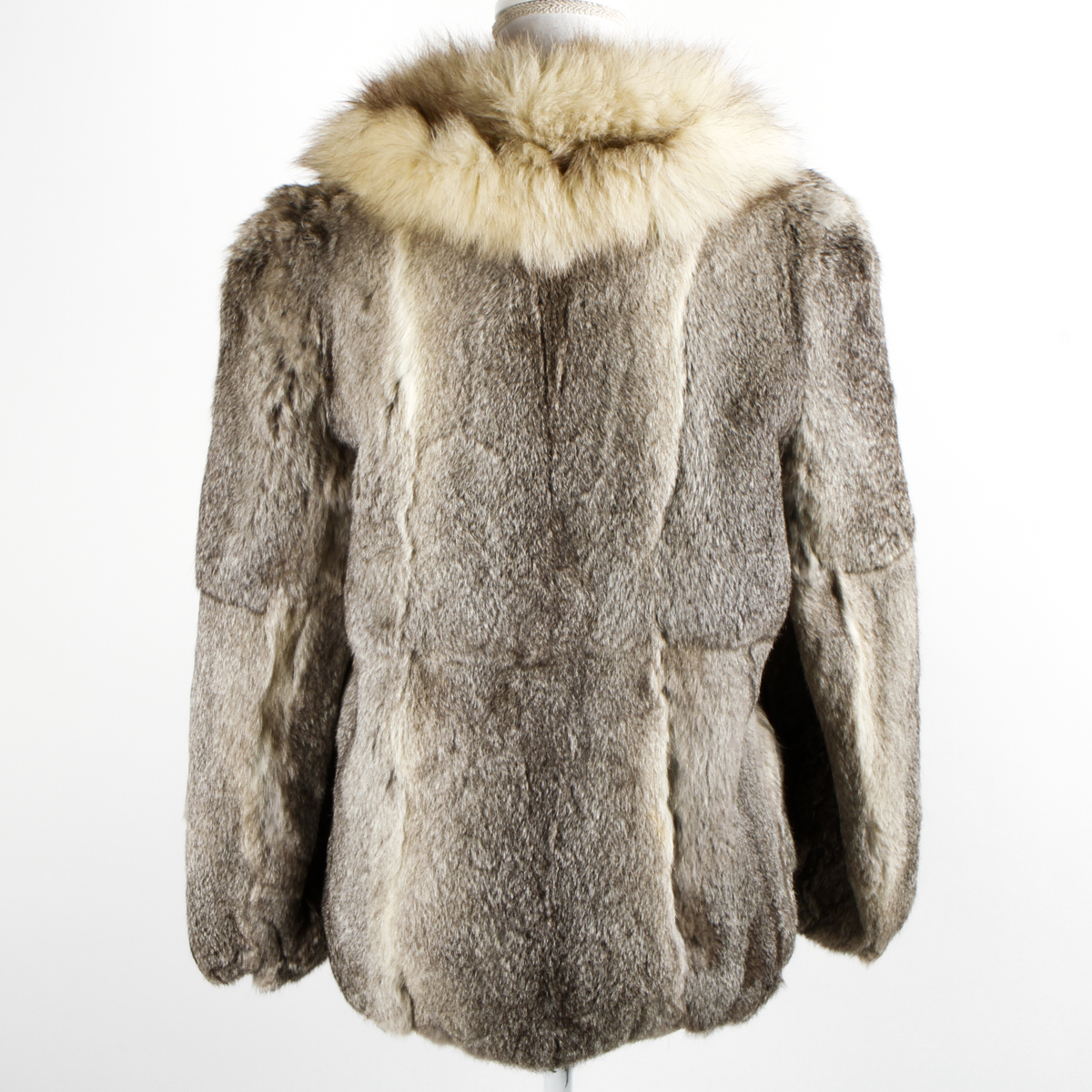 Rabbit Fur Jacket with Fox Fur Collar
