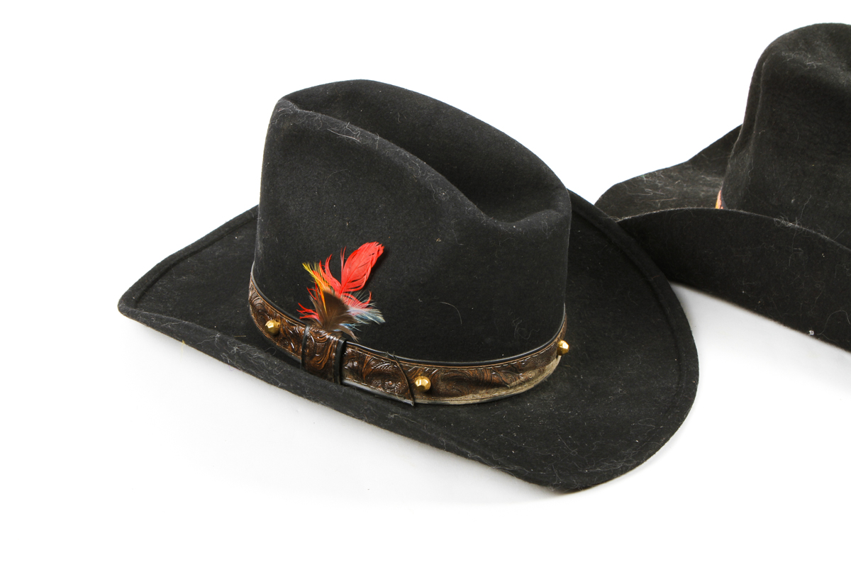 Pair of Black Cowboy Hats
