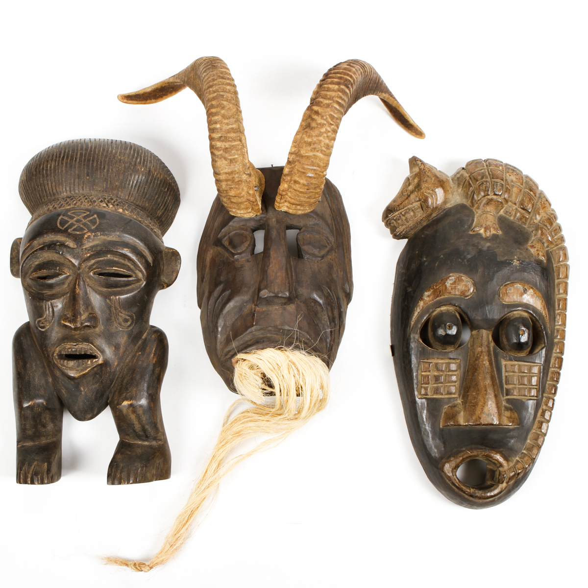 Collection of Carved Tribal Masks