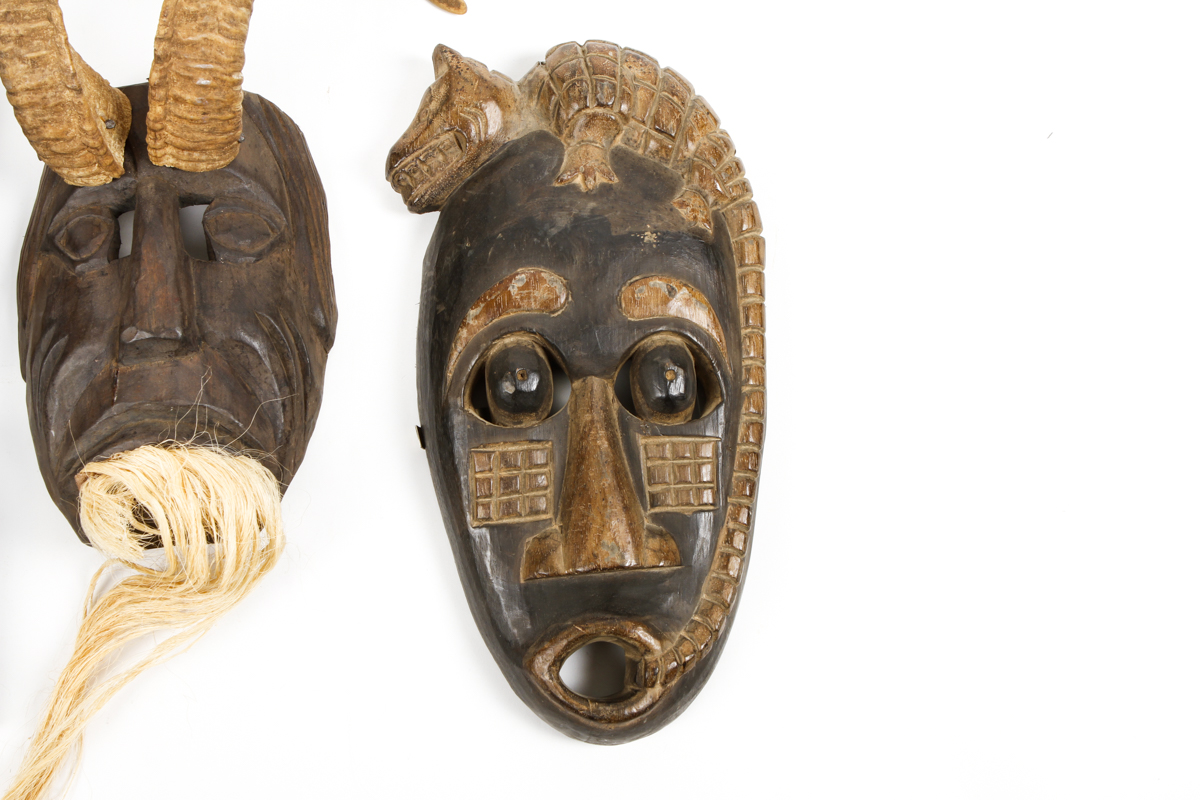 Collection of Carved Tribal Masks