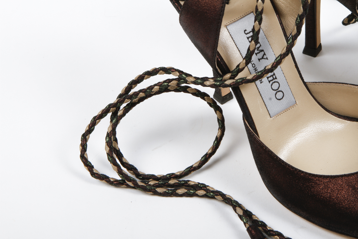 Jimmy Choo Lace Up Peep Toe Shoes