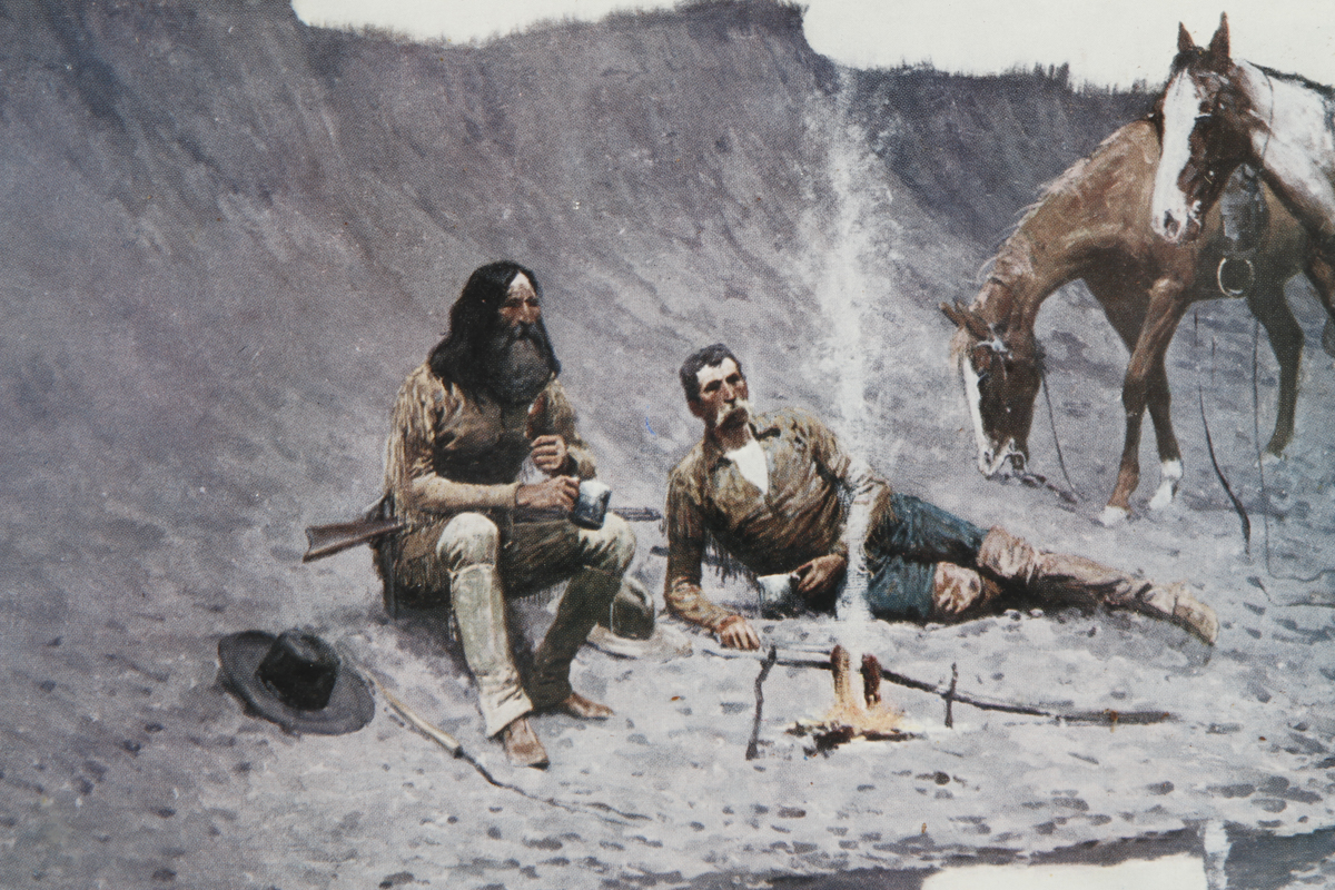 Frederic Remington Offset Lithograph Print "A New Year on The Cimarron"