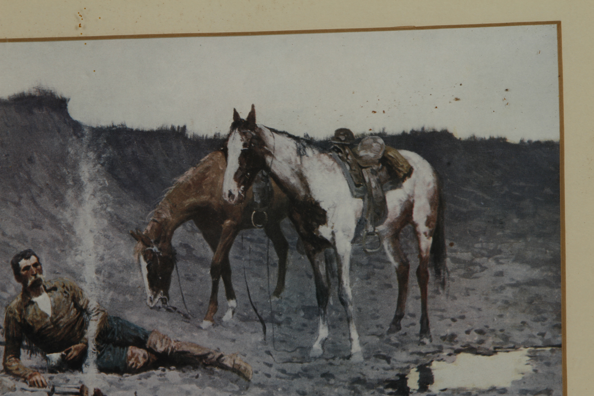 Frederic Remington Offset Lithograph Print "A New Year on The Cimarron"