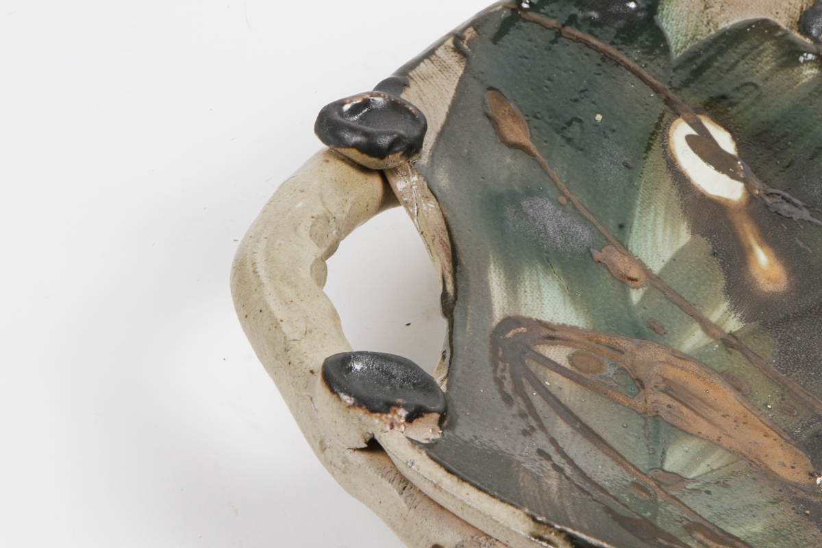 Large Signed Handbuilt Stoneware Platter