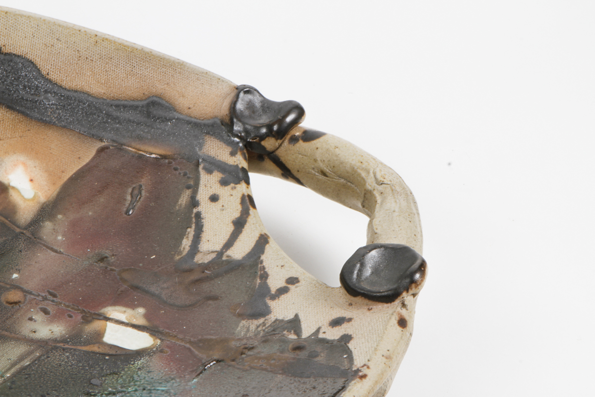 Large Signed Handbuilt Stoneware Platter