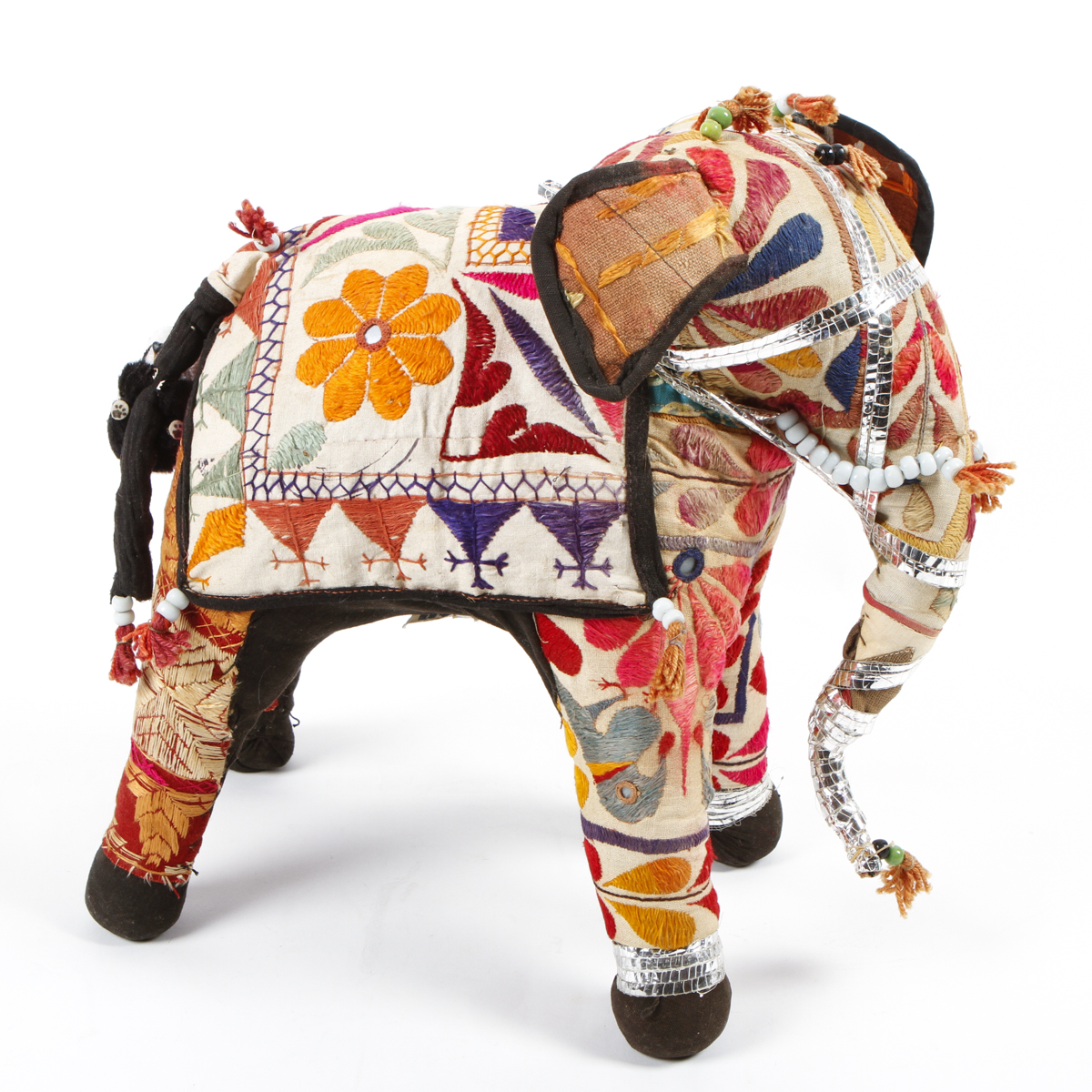 Indian Hand Embroidered Fabric Elephant