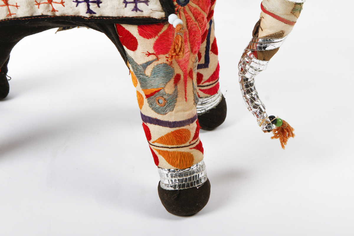 Indian Hand Embroidered Fabric Elephant