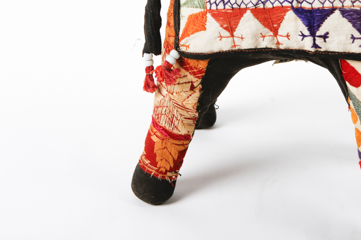 Indian Hand Embroidered Fabric Elephant