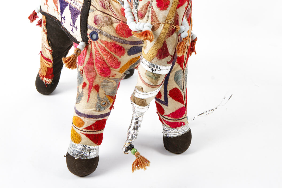 Indian Hand Embroidered Fabric Elephant