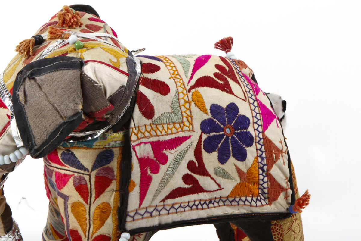 Indian Hand Embroidered Fabric Elephant