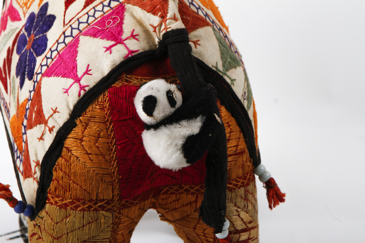 Indian Hand Embroidered Fabric Elephant