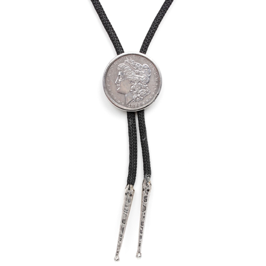 Silver Coin Bolo Tie