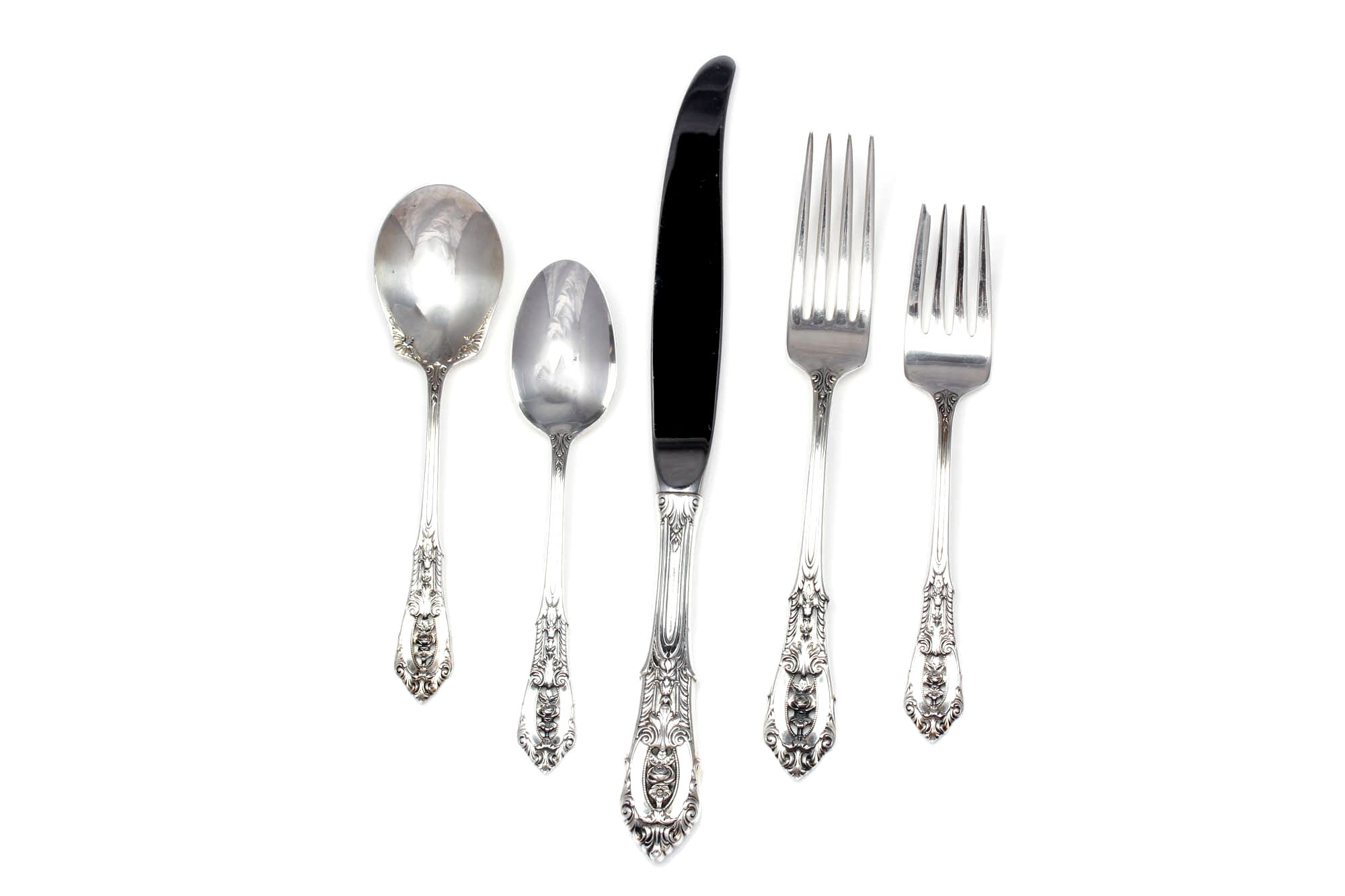 Wallace Sterling Silver "Rose Point" Flatware