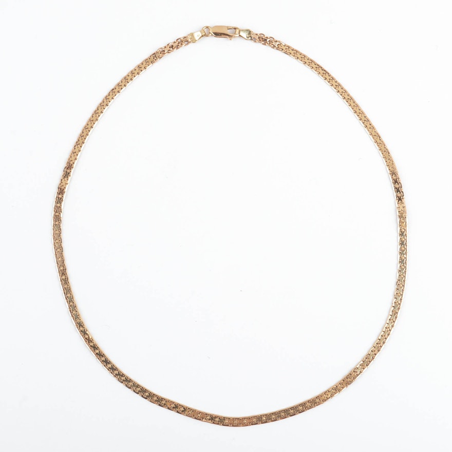 18K Yellow Gold Fancy Link Necklace