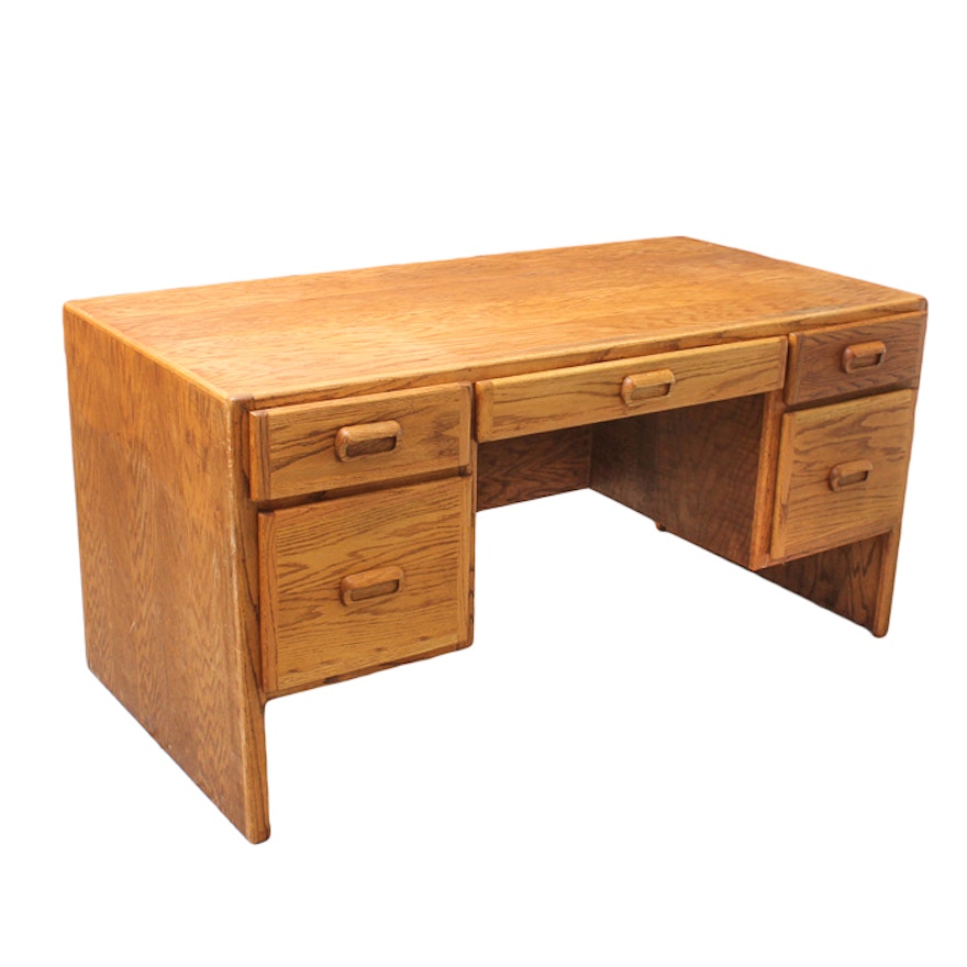 Natural Oak Keyhole Desk