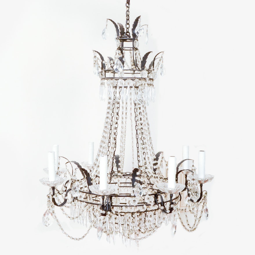 Empire-Style Basket Crystal Chandelier