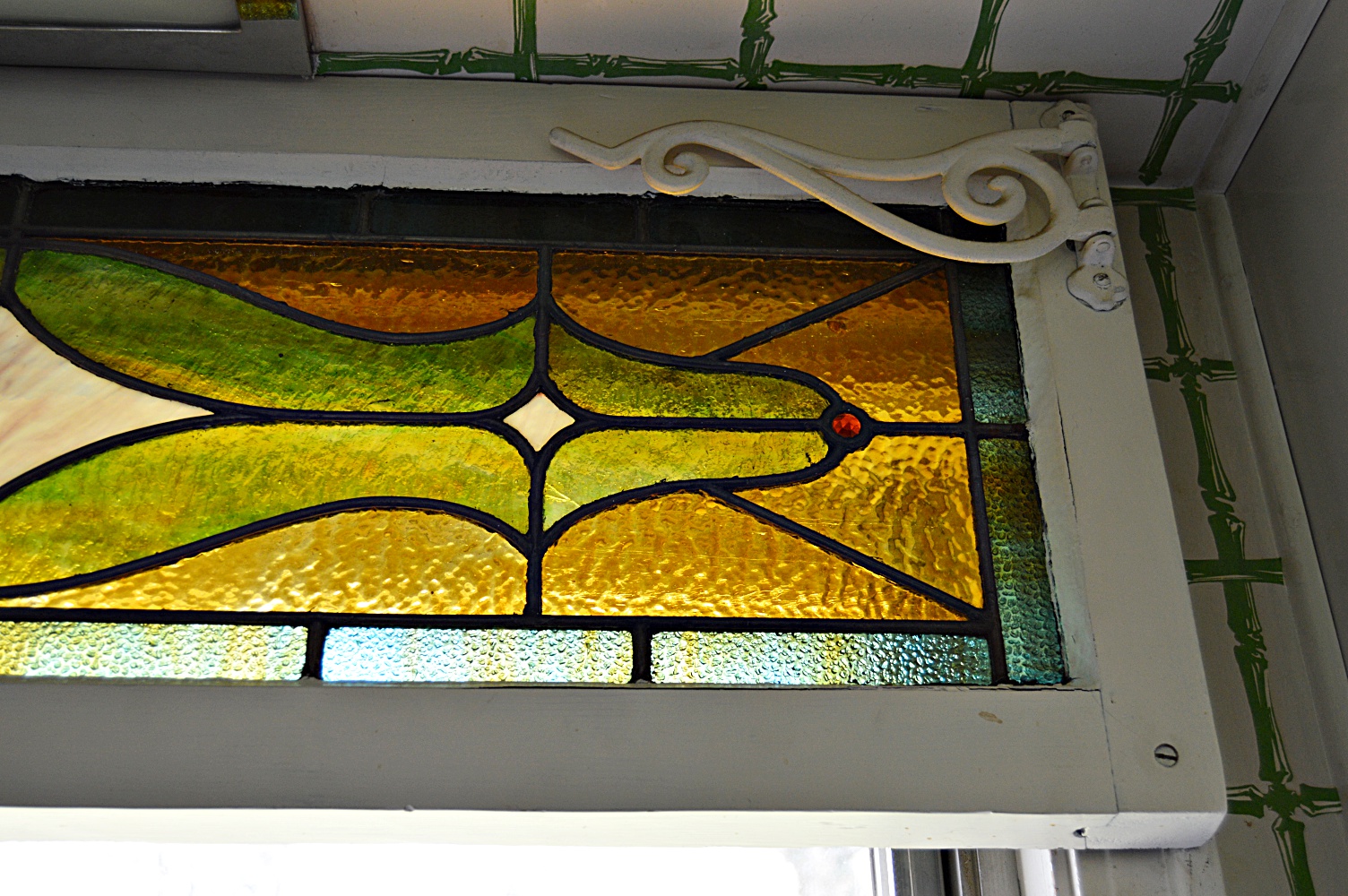 Antique Leaded Stained Glass Window