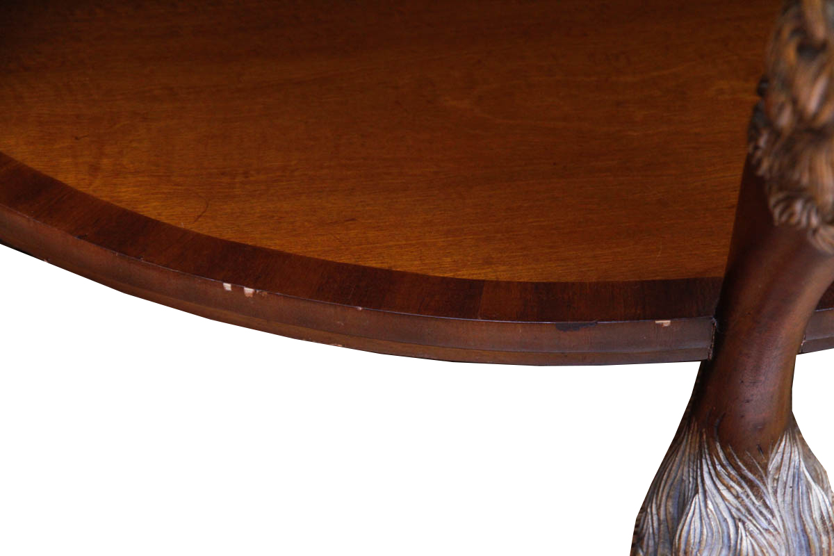 Neoclassical Style Rams Head Demilune Console Table