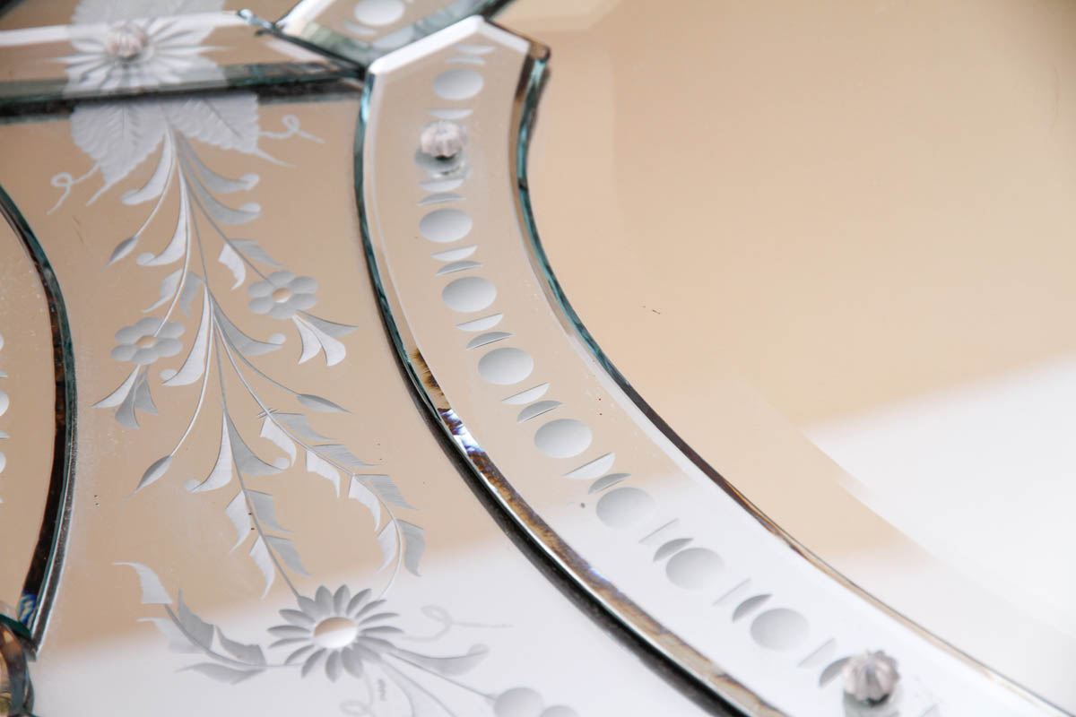 Ornate Silver Tone Wall Mirror